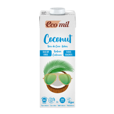 ECOMIL, COCONUT MILK WITH CALCIUM SUGAR FREE 1L BIO