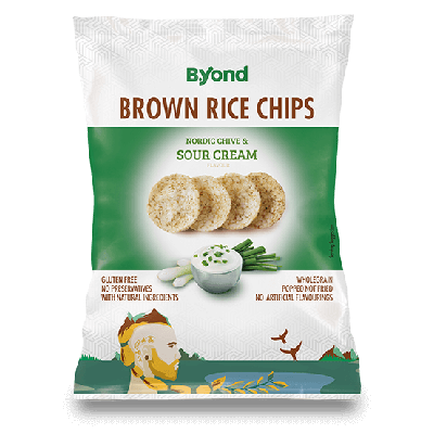 BYOND, BROWN RICE CHIPS SOUR CREAM CHIVE 70G