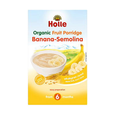HOLLE, MILK CEREALS WITH BANANA (6M) 250G BIO