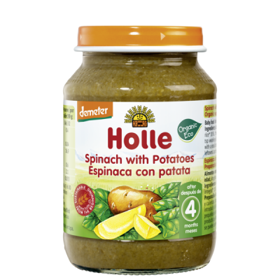 HOLLE, JAR SPINACH WITH POTATOES (4M) 190G (V)
