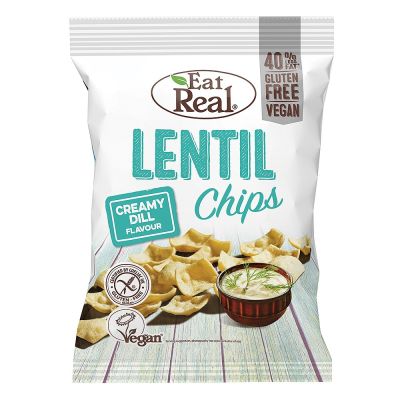 EAT REAL, LENTIL CHIPS CREAMY DILL 40G