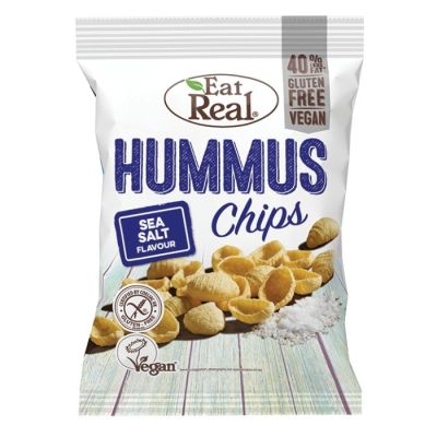 EAT REAL, HUMMUS CHIPS SEA SALT 135G